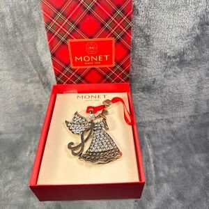 Monet 2023 Rhinestone‎ Angel Holiday Ornament Pendant w Box